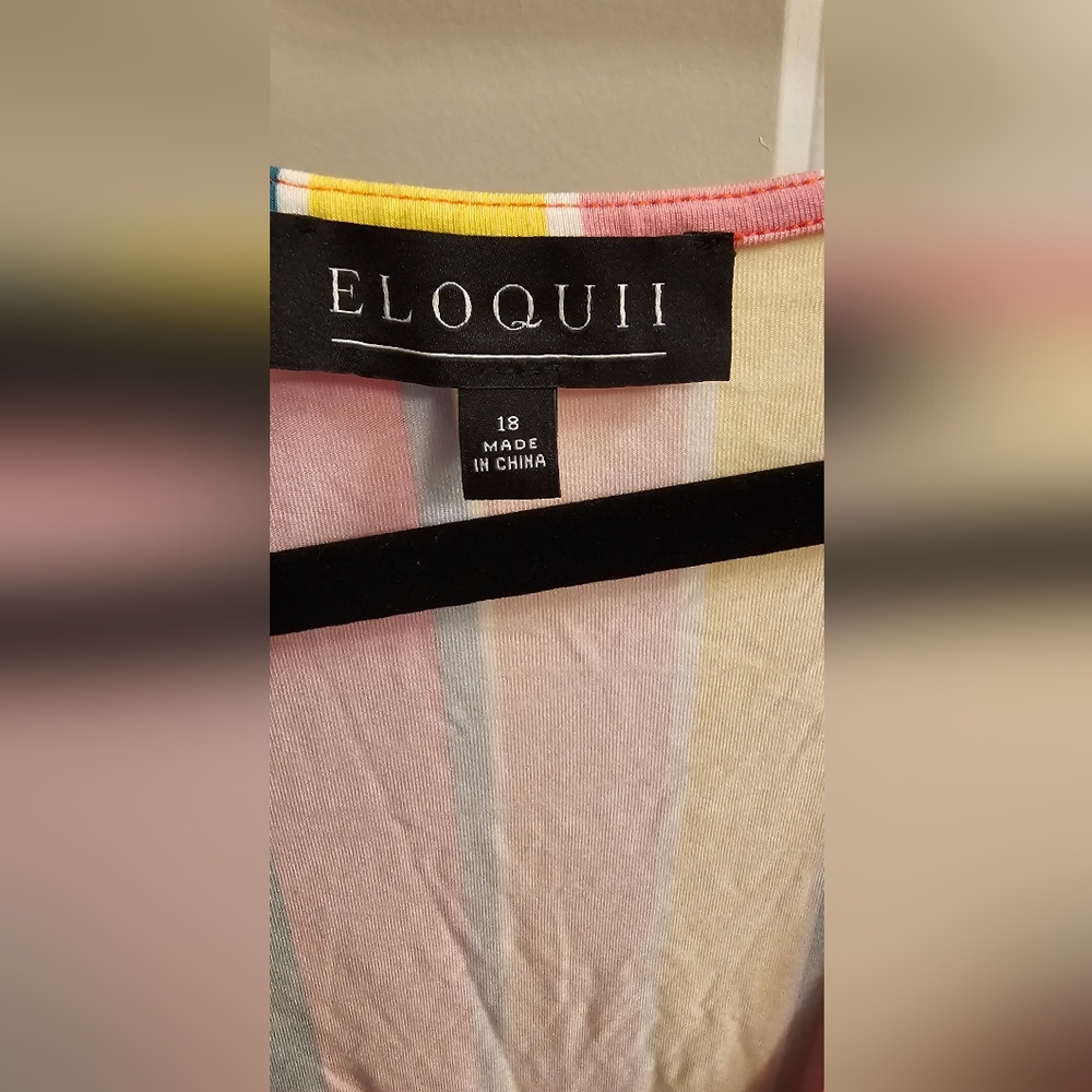 Multicolor Striped wrap around Eloquii dress (size 18) - Picture 4 of 6